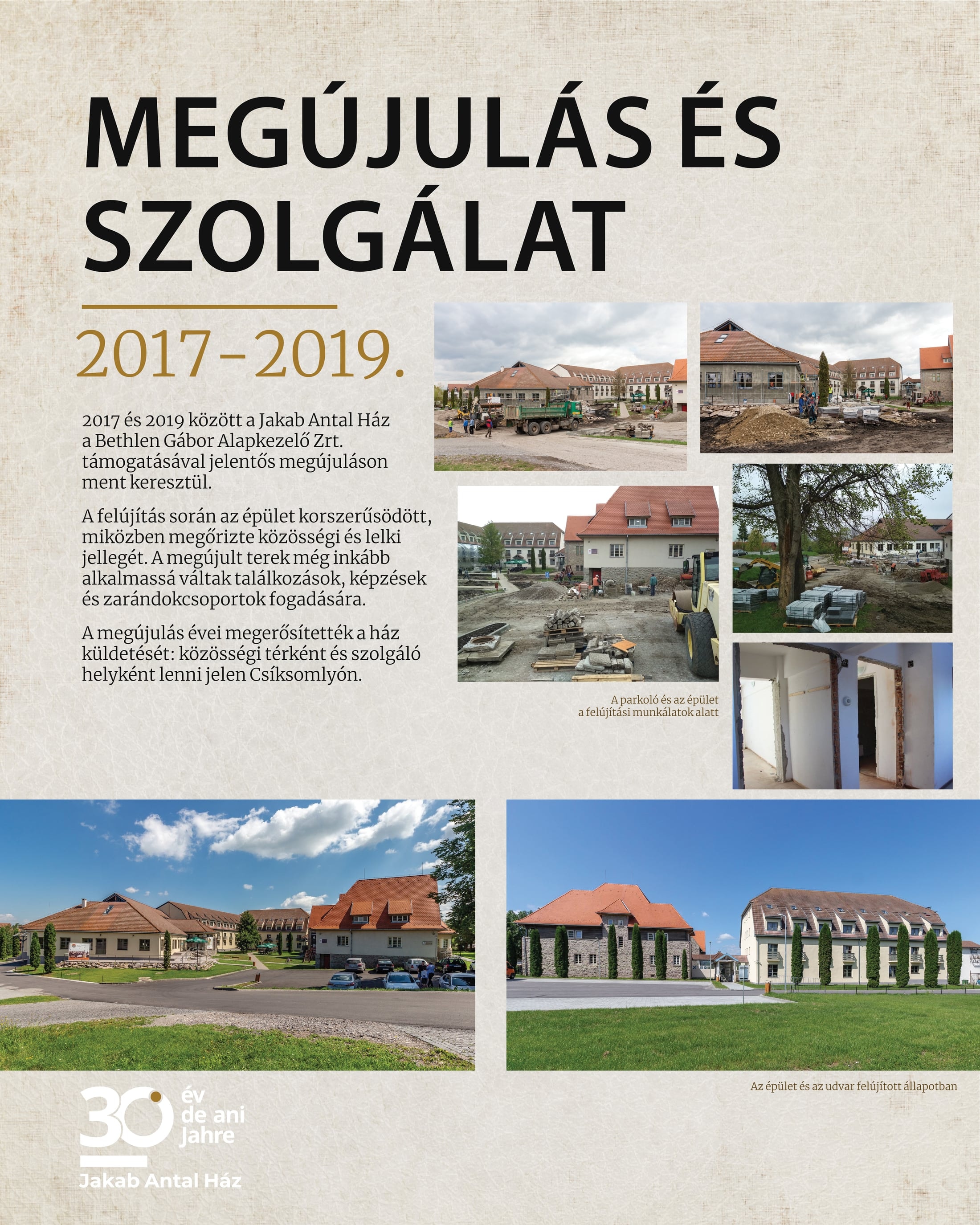 Megújulás és szolgálat — 2017–2019